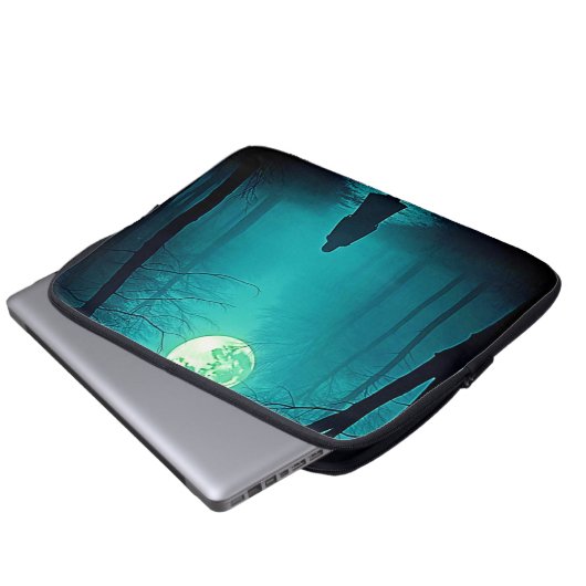 Spooky Full Moon Night Design Laptopschutzhülle (Vorne Knopf)