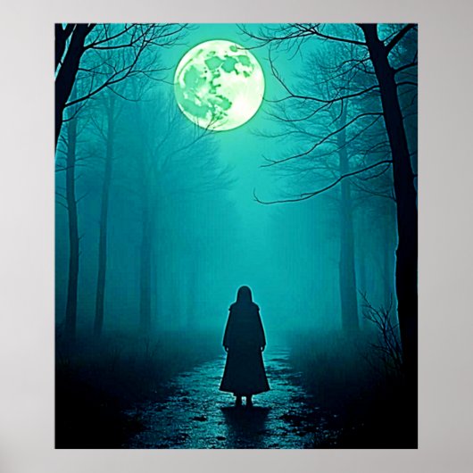 Spooky Full Moon Night Design Poster (Vorne)