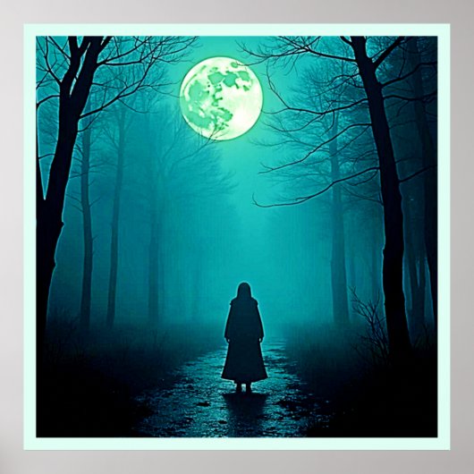 Spooky Full Moon Night Design Poster (Vorne)