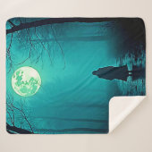 Spooky Full Moon Night Design Sherpadecke (Vorderseite (Horizontal))