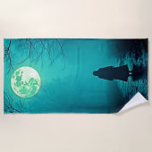 Spooky Full Moon Night Design Strandtuch (Vorderseite)