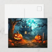 Spooky Full Moon Spuk House Postkarte (Vorne/Hinten)