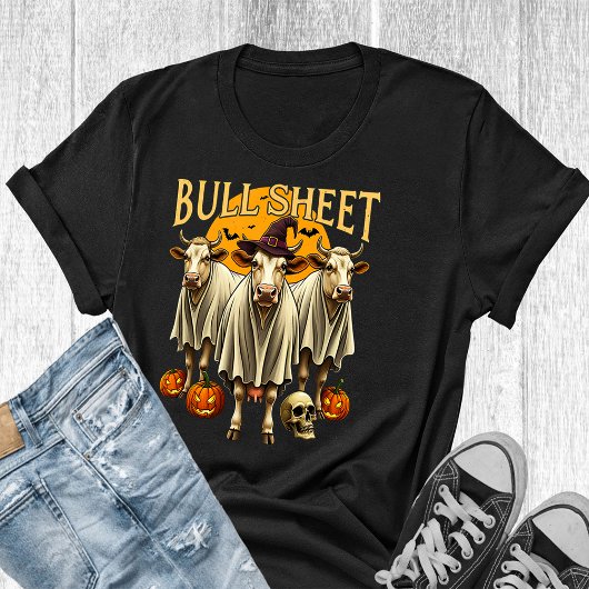 Spooky Fun Attion: Bull Sheet Halloween T - Shirt
