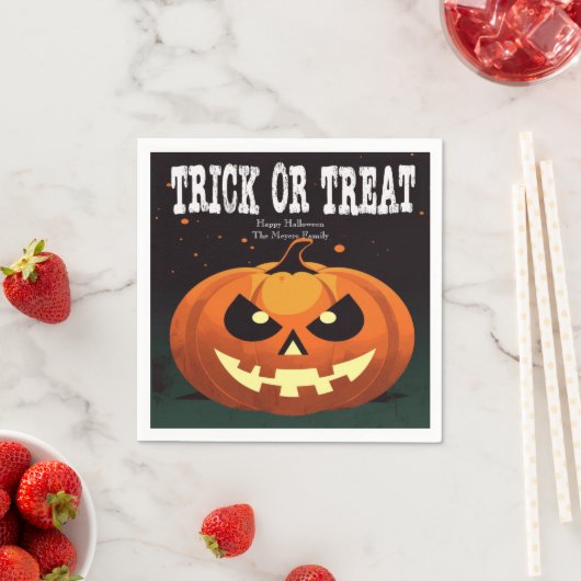 Spooky Fun Evil Pumpkin Trick oder Trete Serviette (Beispiel)