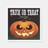 Spooky Fun Evil Pumpkin Trick oder Trete Serviette (Vorderseite)
