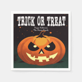 Spooky Fun Evil Pumpkin Trick oder Trete Serviette