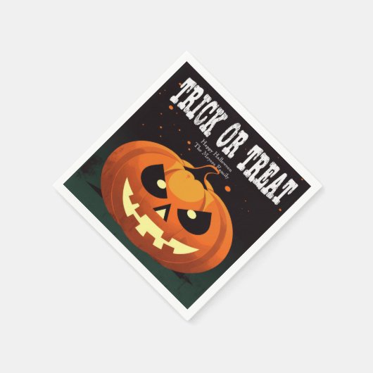 Spooky Fun Evil Pumpkin Trick oder Trete Serviette (Ecke)
