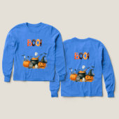 Spooky Fun Halloween BOO Kinder T-Shirt mit Geiste (Design Vorder- & Rückseite)