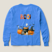 Spooky Fun Halloween BOO Kinder T-Shirt mit Geiste (Design Rückseite)