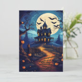 Spooky, Fun Halloween Einladung (Stehend Vorderseite)