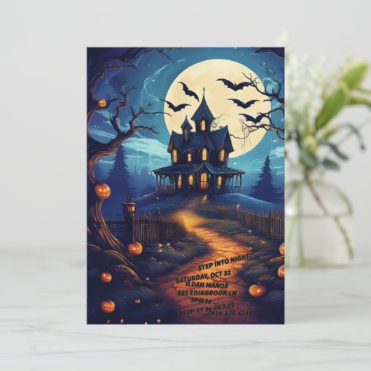 Spooky, Fun Halloween Einladung (Stehend Vorderseite)