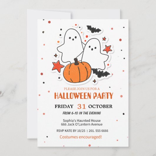 Spooky Fun Halloween Party Einladung (Vorderseite)
