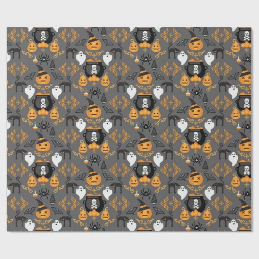 Spooky Fun Halloween Pattern Geschenkpapier (Flach)