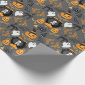 Spooky Fun Halloween Pattern Geschenkpapier (Ecke)