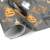 Spooky Fun Halloween Pattern Geschenkpapier (Rolleneckpunkt)