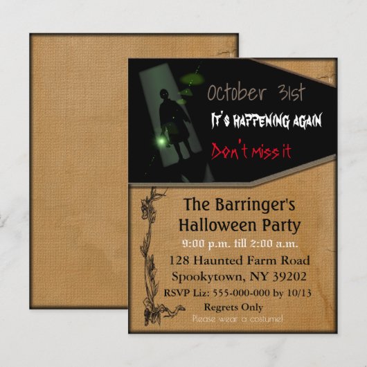 Spooky Fun Halloween Postcard Einladung (Vorne/Hinten)