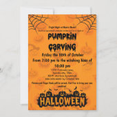 Spooky & Fun Halloween Pumpkin Carving Party Einladung (Vorderseite)