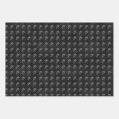 Spooky Fun Halloween Schwarz-weiß Skulls Streifen Geschenkpapier Set (Vorderseite 2)