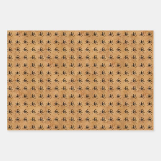 Spooky Fun Halloween Skulls Spinnen und Streifen Geschenkpapier Set (Vorderseite 2)