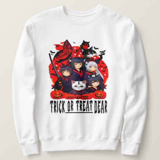 Spooky Fun mit Neko Shogun Cats Sweatshirt (Design vorne)