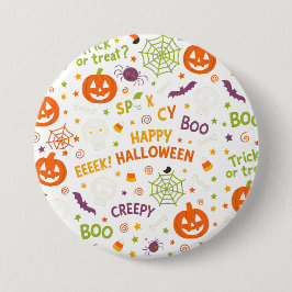 Spooky & Fun Pumpkin - farbenfrohe Halloween-Muste Button