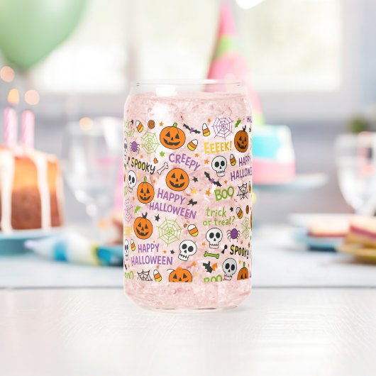 Spooky & Fun Pumpkin - farbenfrohe Halloween-Muste Dosenglas (Insitu (Geburtstag))