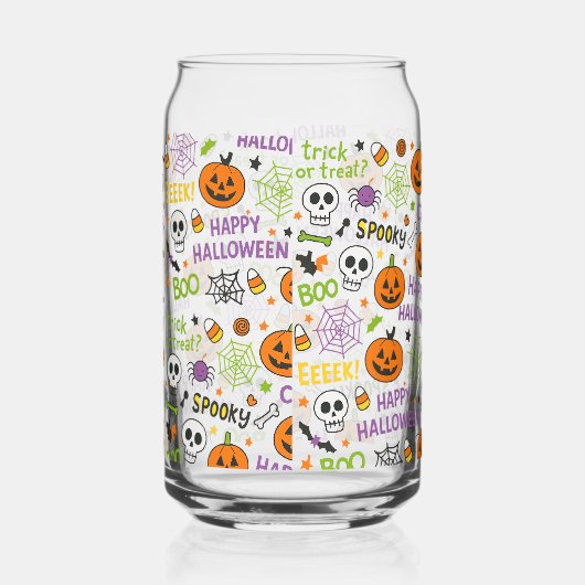 Spooky & Fun Pumpkin - farbenfrohe Halloween-Muste Dosenglas (Rechts)