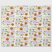 Spooky & Fun Pumpkin - farbenfrohe Halloween-Muste Geschenkpapier (Flach)