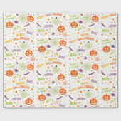 Spooky & Fun Pumpkin - farbenfrohe Halloween-Muste Geschenkpapier (Flach)