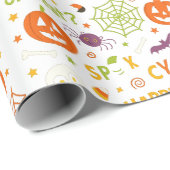Spooky & Fun Pumpkin - farbenfrohe Halloween-Muste Geschenkpapier (Rolleneckpunkt)