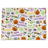 Spooky & Fun Pumpkin - farbenfrohe Halloween-Muste Große Geschenktüte (Vorderseite)