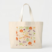 Spooky & Fun Pumpkin - farbenfrohe Halloween-Muste Jumbo Stoffbeutel (Vorne)