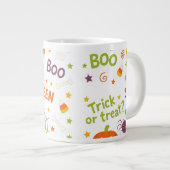 Spooky & Fun Pumpkin - farbenfrohe Halloween-Muste Jumbo-Tasse (Vorderseite Rechts)