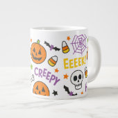 Spooky & Fun Pumpkin - farbenfrohe Halloween-Muste Jumbo-Tasse (Vorderseite Rechts)