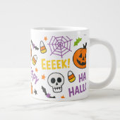 Spooky & Fun Pumpkin - farbenfrohe Halloween-Muste Jumbo-Tasse (Rechts)