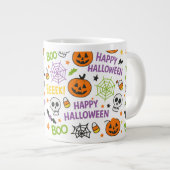 Spooky & Fun Pumpkin - farbenfrohe Halloween-Muste Jumbo-Tasse (Vorderseite Rechts)