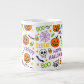 Spooky & Fun Pumpkin - farbenfrohe Halloween-Muste Jumbo-Tasse (Vorderseite)
