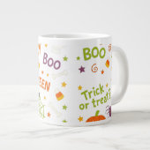 Spooky & Fun Pumpkin - farbenfrohe Halloween-Muste Jumbo-Tasse (Vorderseite Rechts)