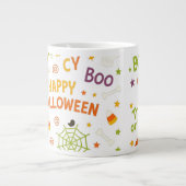 Spooky & Fun Pumpkin - farbenfrohe Halloween-Muste Jumbo-Tasse (Vorderseite)
