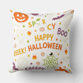 Spooky & Fun Pumpkin - farbenfrohe Halloween-Muste Kissen