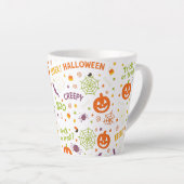 Spooky & Fun Pumpkin - farbenfrohe Halloween-Muste Milchtasse (Rechte Ecke)