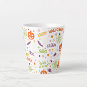 Spooky & Fun Pumpkin - farbenfrohe Halloween-Muste Milchtasse (Vorderseite)