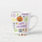 Spooky & Fun Pumpkin - farbenfrohe Halloween-Muste Milchtasse (Rechts)