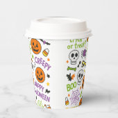 Spooky & Fun Pumpkin - farbenfrohe Halloween-Muste Pappbecher (Links)