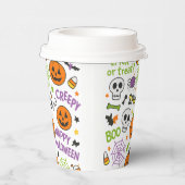 Spooky & Fun Pumpkin - farbenfrohe Halloween-Muste Pappbecher (Rechts)