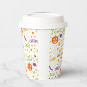 Spooky & Fun Pumpkin - farbenfrohe Halloween-Muste Pappbecher (Links)