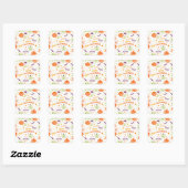 Spooky & Fun Pumpkin - farbenfrohe Halloween-Muste Quadratischer Aufkleber (Blatt)