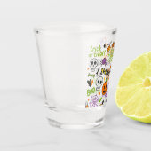 Spooky & Fun Pumpkin - farbenfrohe Halloween-Muste Schnapsglas (Links)
