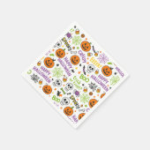Spooky & Fun Pumpkin - farbenfrohe Halloween-Muste Serviette (Ecke)