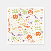 Spooky & Fun Pumpkin - farbenfrohe Halloween-Muste Serviette (Vorderseite)